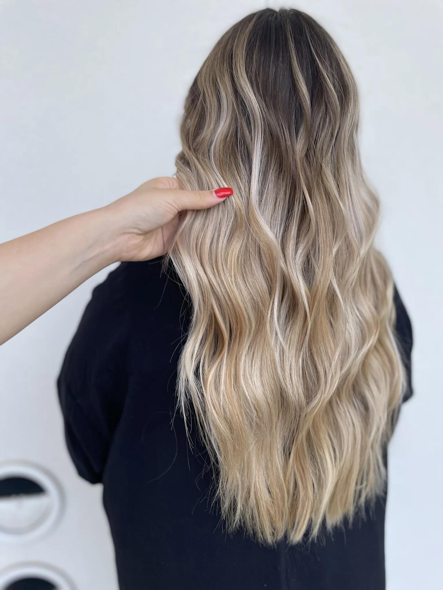 Balayage caramel sur brune cheveux mi-longs — salon L.Authentique Landes